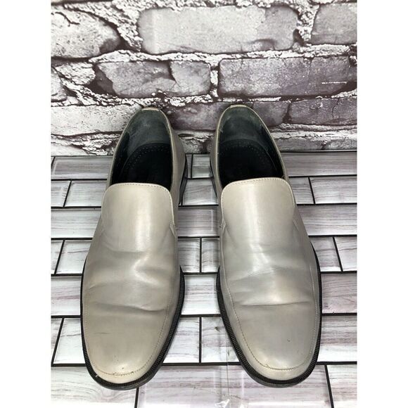 Sam Bork Shoes Grey Leather SlipOn Italy Loafers Dress Shoes Men Sz 8.5M US/42EU - Picture 3 of 16